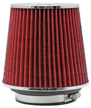 Load image into Gallery viewer, K&amp;N Universal Air Filter Chrome Round Tapered Red - 4in Flange ID x 1.125in Flange Length x 5.5in H - RG-1001RD