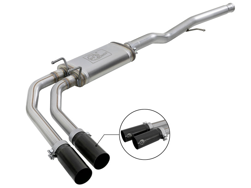 aFe Rebel Series 3in to 2.5in 409 SS Cat-Back Exhaust w/ Black Tips 09-18 GM Silverado/Sierra 5.4L - 49-44098-B