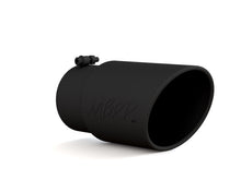Load image into Gallery viewer, MBRP Universal Tip 6in O.D. Angled Rolled End 5 inlet 12 length - Black Finish - T5075BLK