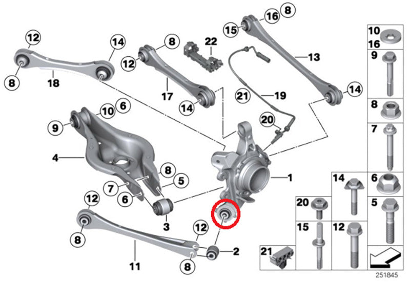 SPL Parts 2010+ BMW F2x 2 Series /  2011+ BMW F3 X 3 & 4 Series Rear Traction Arm Knuckle Bushing - SPL RKB F3X