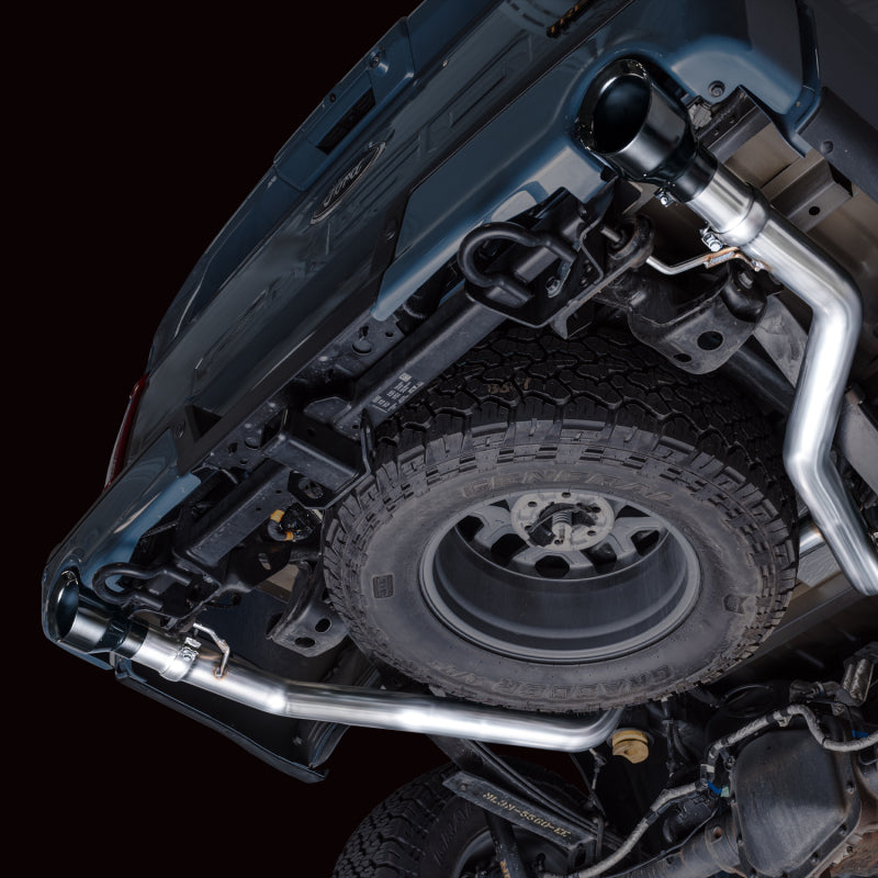 AWE Tuning 2021+ Ford F-150 Tremor (w/ Bumper Cutouts) 0FG Resonated Cat-Back - Diamond Black Tips - 3015-33402