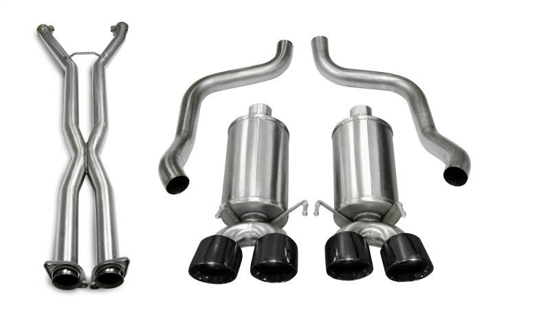 Corsa 06-08 Chevrolet Corvette C6 (A/T) 2.5in Xtreme Cat-Back Exhaust - 3.5in Black Twin Tips - 14469CB6BLK