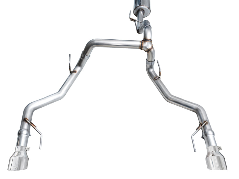 AWE Tuning 2021+ Ford F150 Tremor w/ Bumper Cutouts 0FG Resonated Cat-Back w/ Chrome Silver Tips - 3015-32402