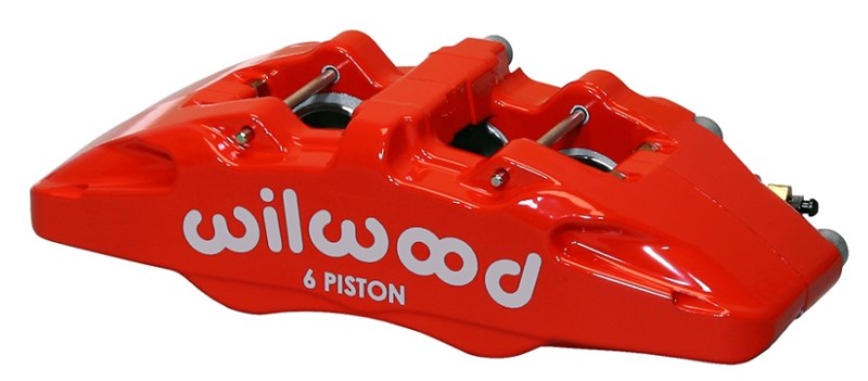 Wilwood Caliper-Forged Dynapro 6 5.25in Mount-Red-L/H 1.38/1.00/1.00in Pistons .81in Disc - 120-13439-RD