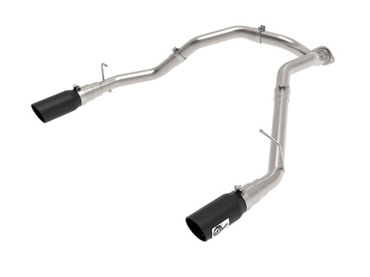 aFe Large Bore-HD 3 IN 409 Stainless Steel DPF-Back Exhaust System w/Black Tip RAM 1500 20-21 V6-3.0 - 49-42080-B