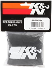 Load image into Gallery viewer, K&amp;N 4.5in Base ID x 3.5in Top ID x 6in H - Black - Round Tapered - Drycharger Air Filter Wrap - RC-5062DK