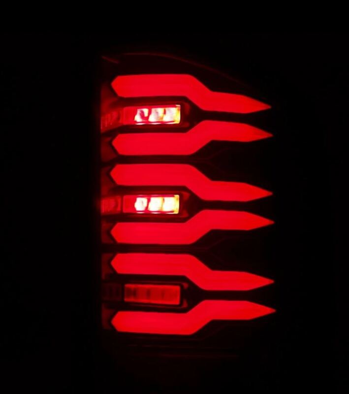 AlphaRex 07-14 Chevrolet Silverado 1500/2500HD/3500HD Luxx-Series LED Tail Lights Black/Red - 620000