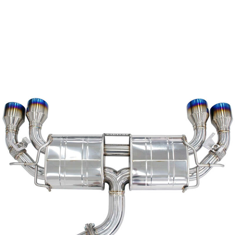 Invidia 2022+ Volkswagen Golf R MK8 76mm R400 Valved Cat Back Exhaust Rolled TI Tips - HS22GFR8GV4RT