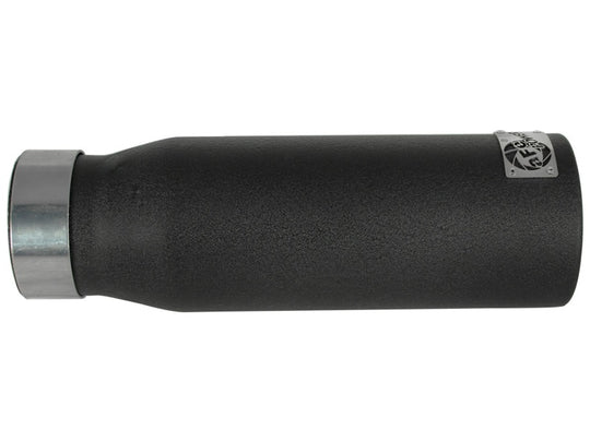 aFe MACHForce XP Exhausts Tips SS-304 EXH Tip 3in x 4Out x 12L Bolt-On (blk) - 49-92043-B