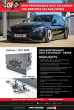 Load image into Gallery viewer, CSF 2015+ Mercedes Benz C63 AMG (W205) Front Mount Heat Exchanger w/Rock Guard - 8088