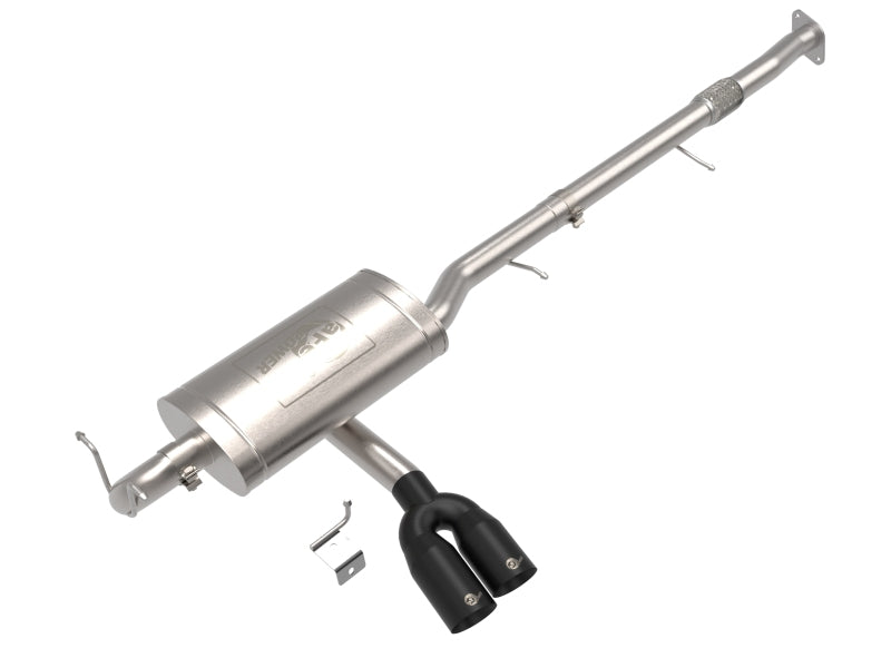 AFE 23-24 L4 GM Colorado/Canyon Rebel Series 3 IN 304 Stainless Steel Cat-Back System w/Black Tip - 49-34142-B