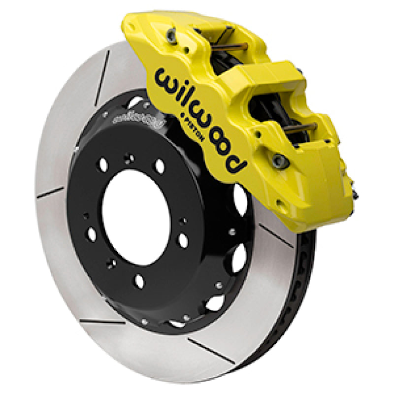 Wilwood 99-12 Porsche 911(996/997) Aero6 Front Brake Kit Slotted 14.00in Rotor W/Lines - Yellow - 140-17100-Y