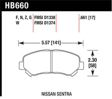 Load image into Gallery viewer, Hawk 09-10 Nissan Maxima / 08-10 Rogue / 07-09 Sentra SE-R / 10  Sentra SE-R M/T HPS Street Front Br - HB660F.661