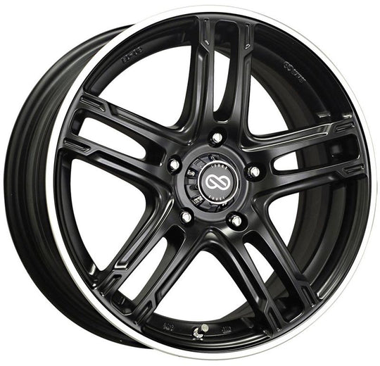 Enkei FD-05 17x7 4x100 40mm Offset 72.62 Bore Dia Black Machined Wheel - 434-770-4940BKM