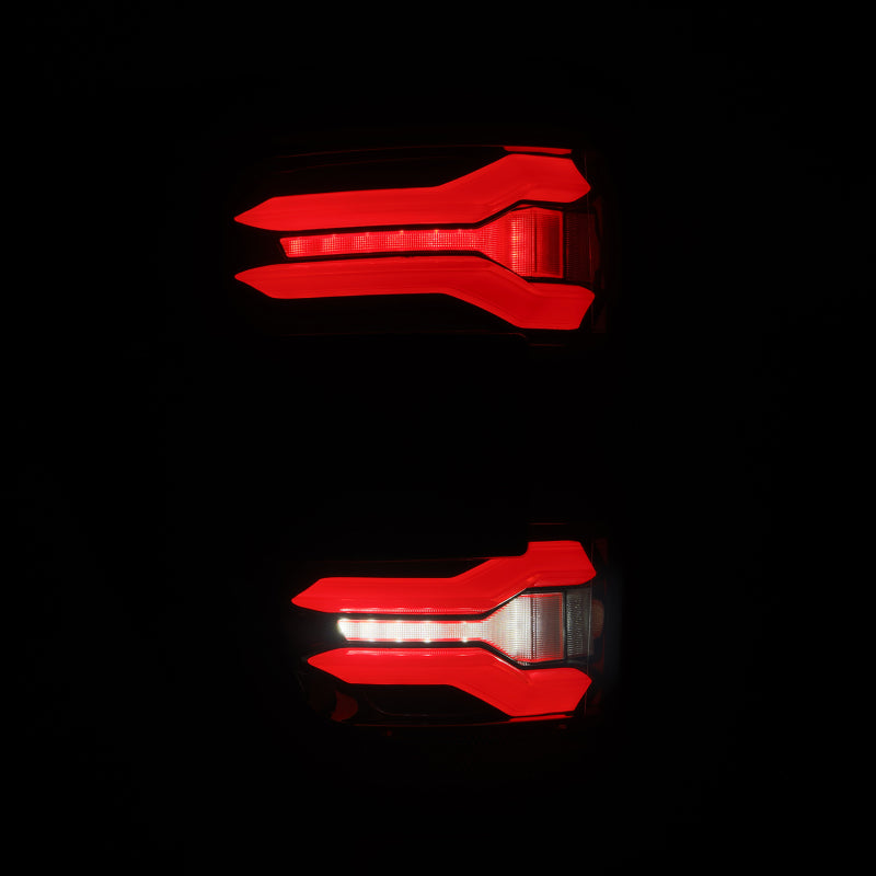 AlphaRex 24-25 Ford F-150 LUXX LED Taillights Blk-Red Activ Light/Seq Signal - Smoked Lens - 653038