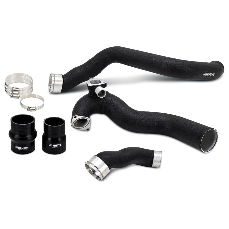 Mishimoto 2024+ Ford Mustang EcoBoost Charge Pipes - Wrinkle Black - MMICP-MUS4-24WBK