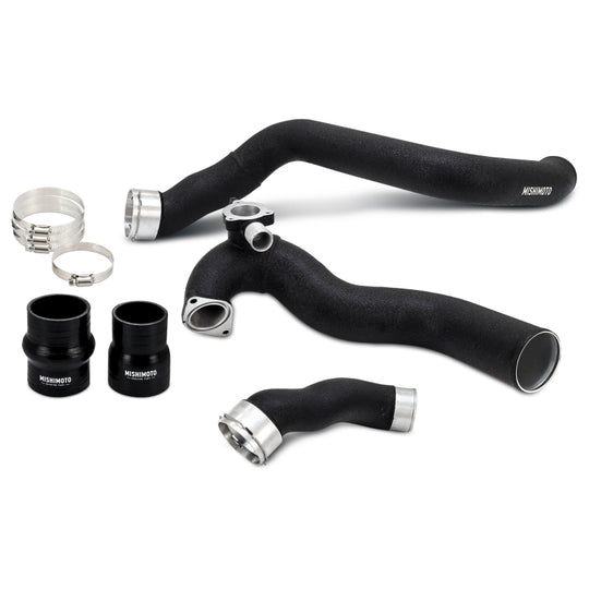 Mishimoto 2024+ Ford Mustang EcoBoost Charge Pipes - Wrinkle Black - MMICP-MUS4-24WBK