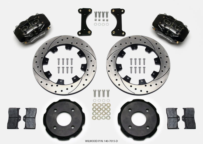 Wilwood Forged Dynalite Front Hat Kit 12.19in Drilled 2002 Mitsubishi Lancer - 140-7015-D