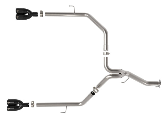 aFe Vulcan Series 3in 304SS DPF-Back 21 Jeep Gladiator V6-3.0L (td) Dual Black Tip - 49-38095-B