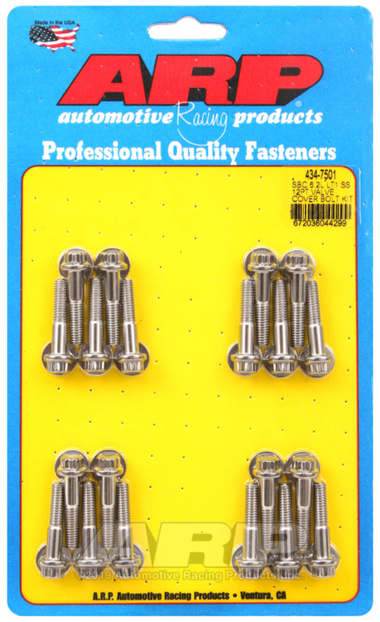 ARP Chevy LT1 6.2L Valve Cover 12pt Stainless Steel Bolt Kit - 434-7501