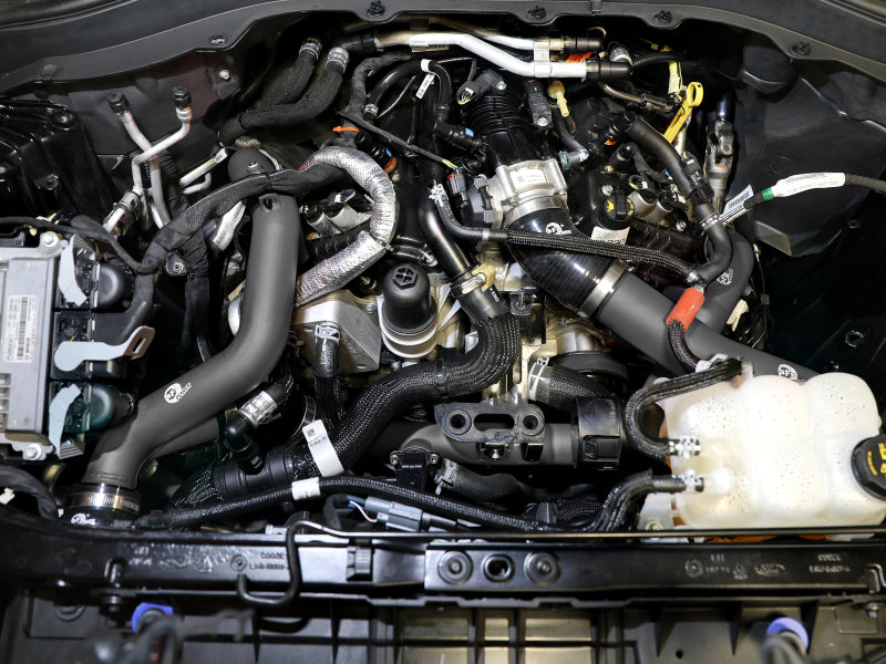 aFe Bladerunner 2-1/4 IN Aluminum Hot Charge Pipe Black 20-23 Ford Explorer/Explorer ST - Black - 46-20658-B