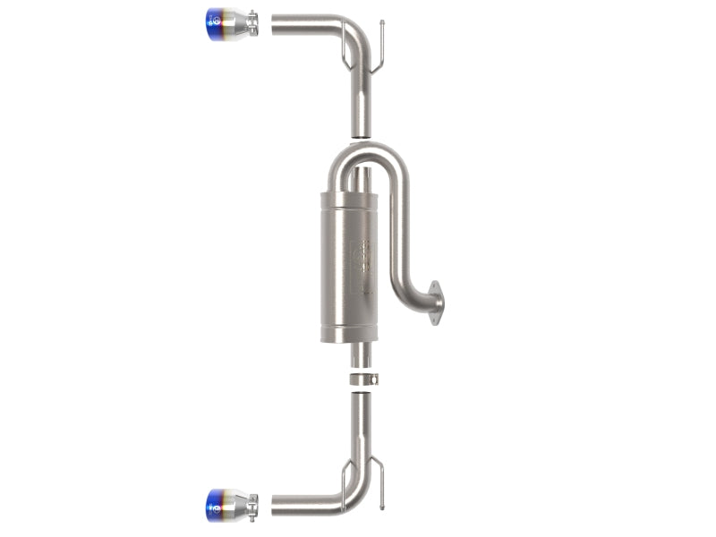 aFe 19-22 Mazda 3 L4 2.5L Takeda 3in to 2-1/2in 304 SS Axle-Back Exhaust w/ Blue Flame Tip - 49-37023-L