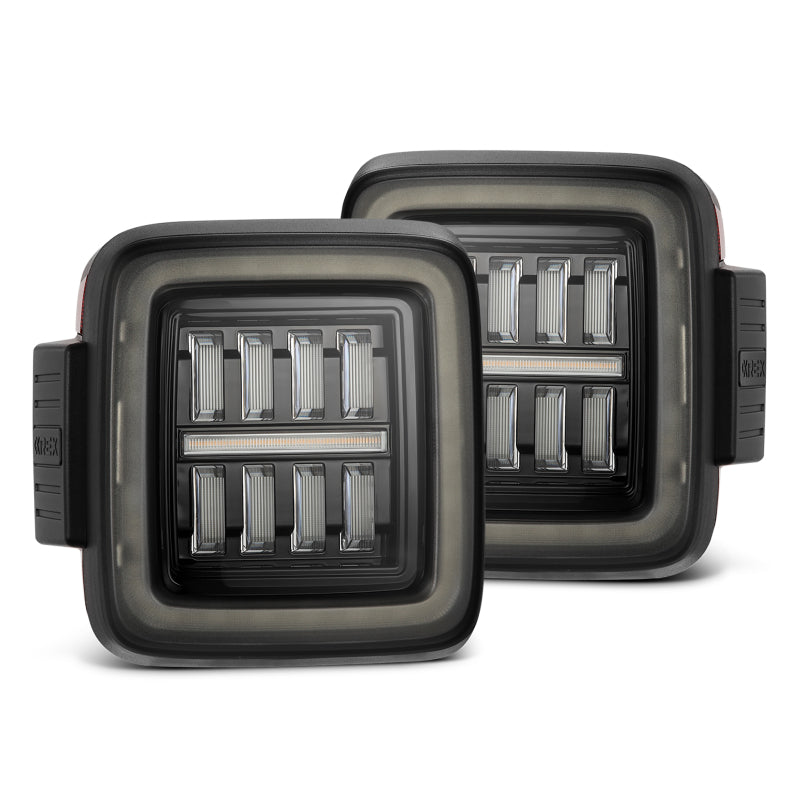 AlphaRex 18-23 Jeep Wrangler JL NOVA Prismatic LED Taillights Alpha-Black - 602010