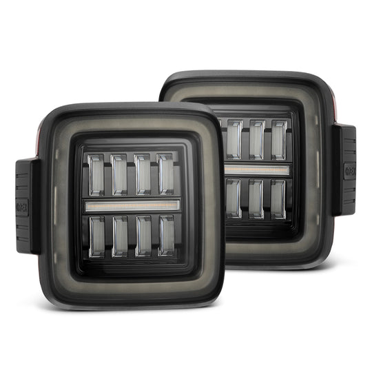 AlphaRex 18-23 Jeep Wrangler JL NOVA Prismatic LED Taillights Alpha-Black - 602010