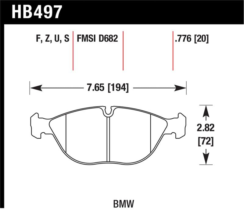 Hawk 04-06 Audi TT Quattro / 04-05 VW Golf R32 Perf Ceramic Street Front Brake Pads - HB497Z.776