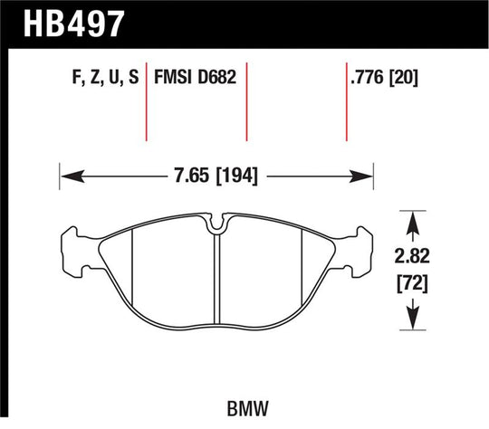 Hawk 04-06 Audi TT Quattro / 04-05 VW Golf R32 Perf Ceramic Street Front Brake Pads - HB497Z.776
