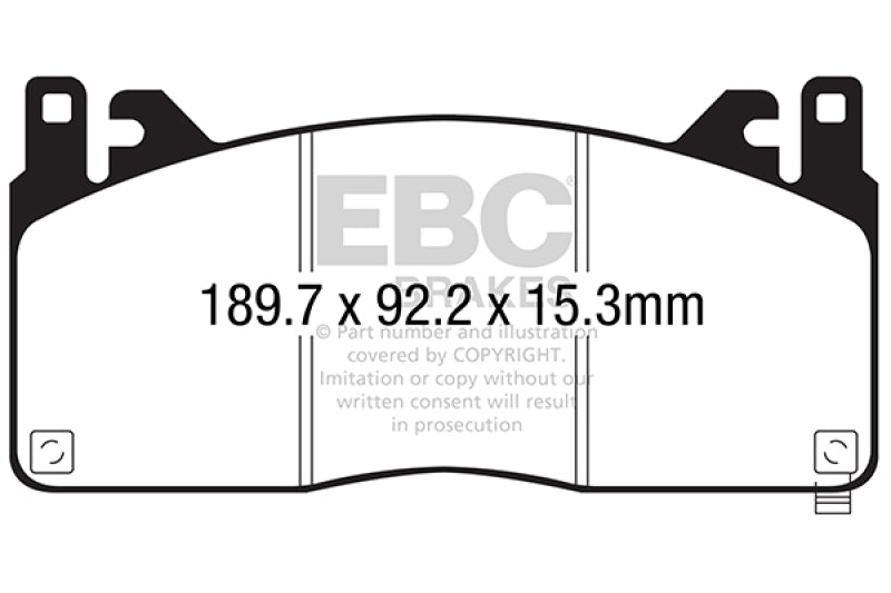 EBC 15-17 Ford Mustang Shelby GT350/GT350R Yellowstuff Front Brake Pads - DP43055R