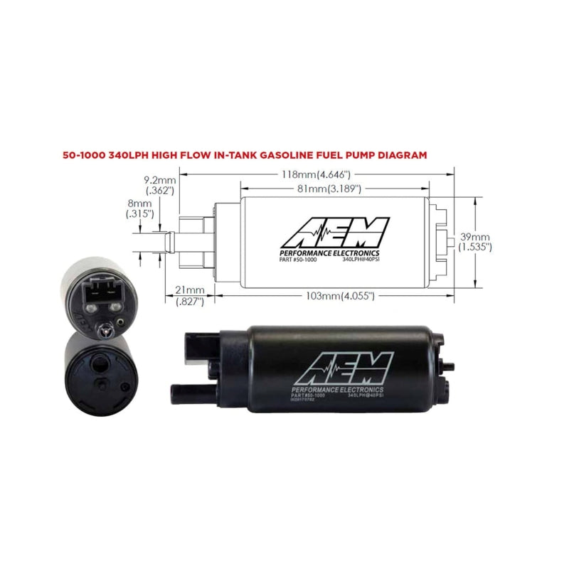 AEM 340LPH In Tank Fuel Pump Kit - 50-1000