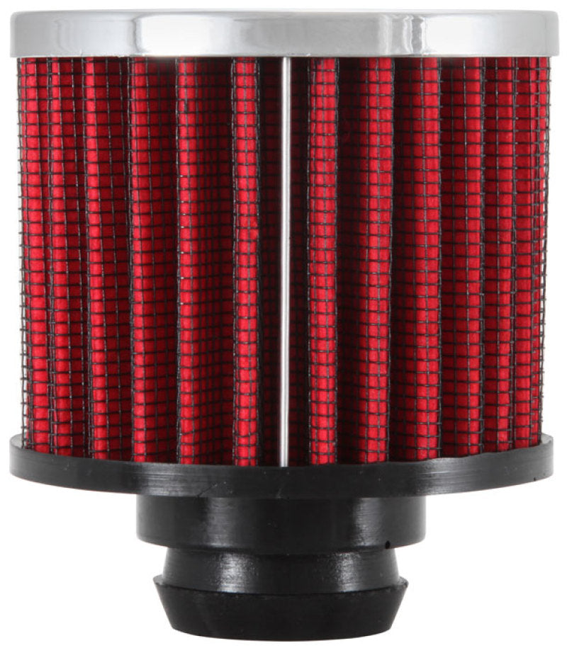 K&N Rubber Base Chrome Top Push-In Crankcase Vent Filter 3in OD x 2-1/2in H. - 62-1490