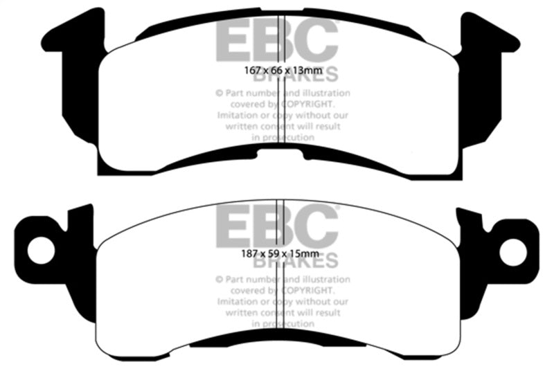 EBC 73-74 Buick Apollo 4.1 Greenstuff Front Brake Pads - DP21145