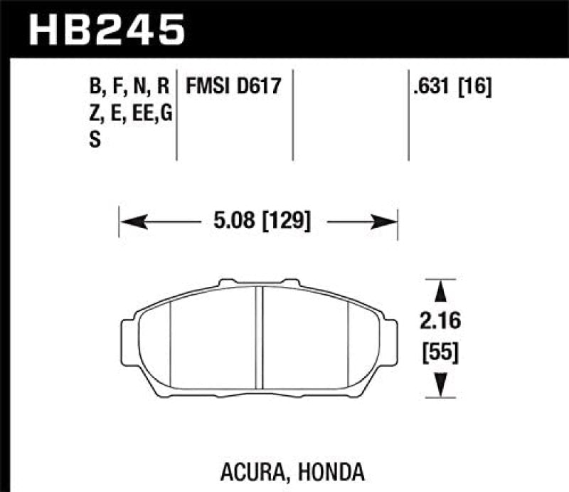 Hawk Performance ER-1 Motorsport Brake Pads - HB245D.631