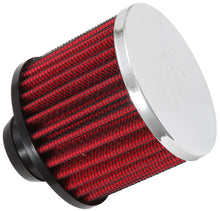 Load image into Gallery viewer, K&amp;N Rubber Base Chrome Top Push-In Crankcase Vent Filter 3in OD x 2-1/2in H. - 62-1490