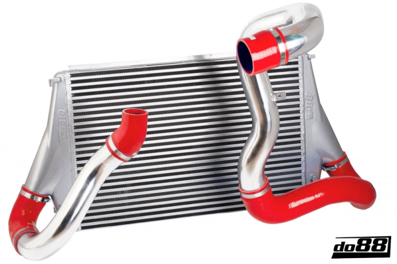 do88 06-11 SAAB 9-3 2.8T V6 Aero/Turbo X (B285) BigPack Intercooler Kit w/Red Hoses - BIG-110-R