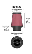 Load image into Gallery viewer, K&amp;N Universal Clamp-On Air Filter 3-1/8in FLG / 6in B / 5in T / 7in H - RU-5100