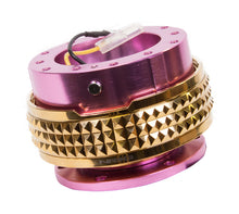 Load image into Gallery viewer, NRG Quick Release Kit - Pyramid Edition - Pink Body / Chrome Gold Pyramid Ring - SRK-210PK/CG