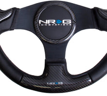 Load image into Gallery viewer, NRG Carbon Fiber Steering Wheel (350mm) Blk Frame Blk Stitching w/Rubber Cover Horn Button - ST-014CFBK