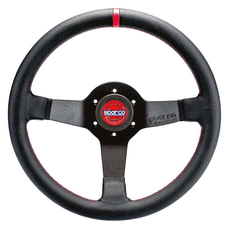 Sparco Steering Wheel R330 Champion Black Leather / Red Stitching - 015R330CHAMPION