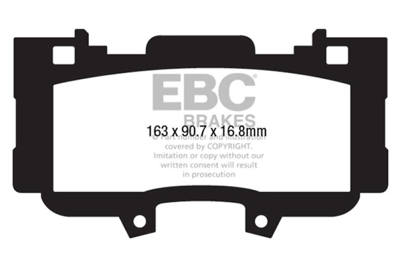 EBC 15+ Ford Mustang 2.3 Turbo Performance Pkg Yellowstuff Front Brake Pads - DP43042R