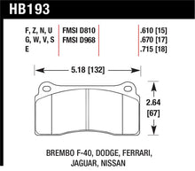 Load image into Gallery viewer, Hawk 03-06/08-09 Dodge Viper / 88-92 Ferrari F40 / 95-97 F50 DTC-60 Race Brembo Brake Pads - HB193G.670