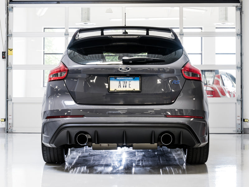 AWE Tuning Ford Focus RS Touring Edition Cat-Back Exhaust- Resonated - Chrome Silver Tips - 3020-32036