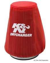 Load image into Gallery viewer, K&amp;N Red Drycharger 5.25in x 3in Round Tapered Air Filter Wrap - 22-2030PR