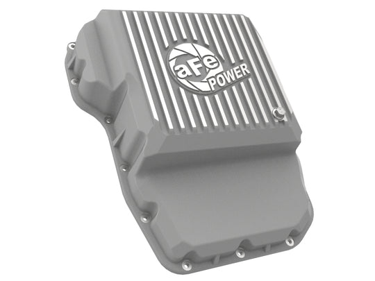 aFe Transmission Pan Raw w/ Machined Fins 13-19 Dodge Diesel Trucks L6-6.7L (td) - 46-71160A