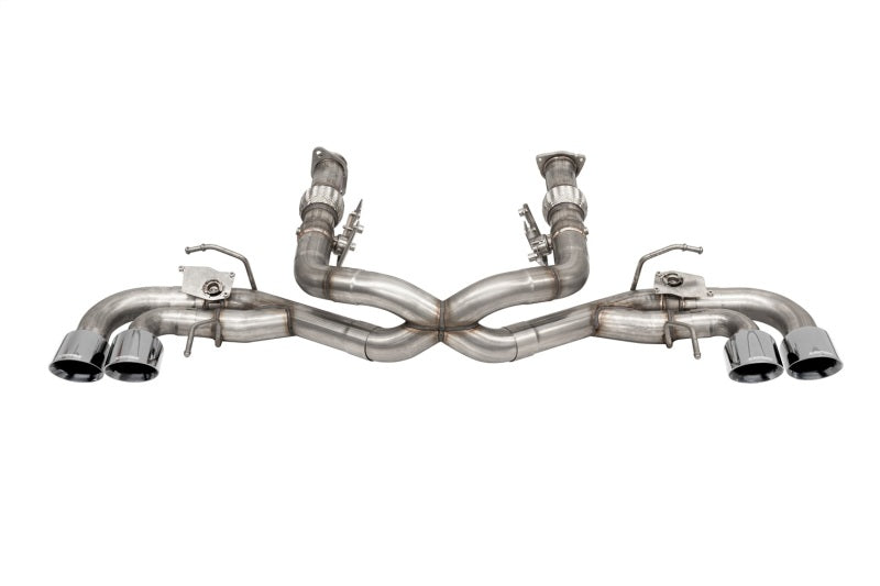 Corsa 2020-2025 Corvette C8 3in Valved Cat-Back 4.5in Pol Quad Tips - Fits Factory NPP Exhaust w/AFM - 21106