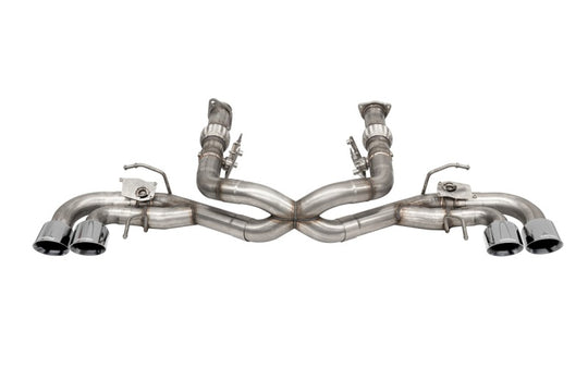 Corsa 2020-2025 Corvette C8 3in Valved Cat-Back 4.5in Pol Quad Tips - Fits Factory NPP Exhaust w/AFM - 21106