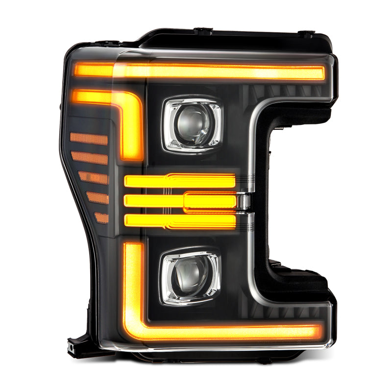 AlphaRex 17-19 Ford F-250/350/450/550  Super Duty PRO-Series Proj Headlights Black w/SeqSig & DRL - 880321