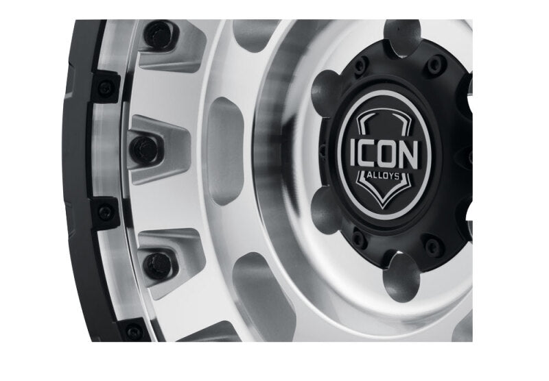 ICON Hammer Pro 17x8.5 / 5x5 / -6mm / 4.5in BS - Silver Machined - 21017857345SM